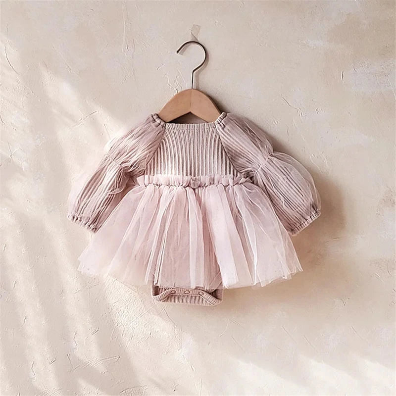 Spring Autumn Baby Girl Clothes Baby Girl Party Dress Baby Girl Romper Cute Infant Birthday Party Dress